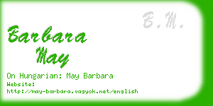 barbara may business card